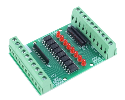 DC 3.3V 5V 8-Channel Optocoupler Isolation Module PNP NPN Low High Level Output Signal Converter
